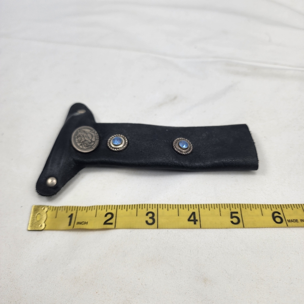 Harley Davidson Leather Pony Tail Holder and Headband Bundle - Picture 4 of 8